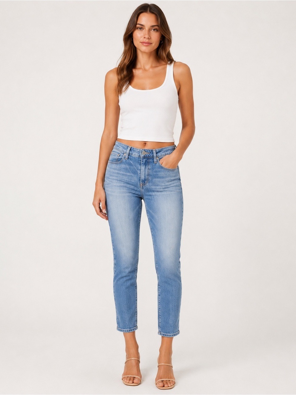 PAIGE Hoxton Crop Skinny Jeans Floretta Wash Size 25